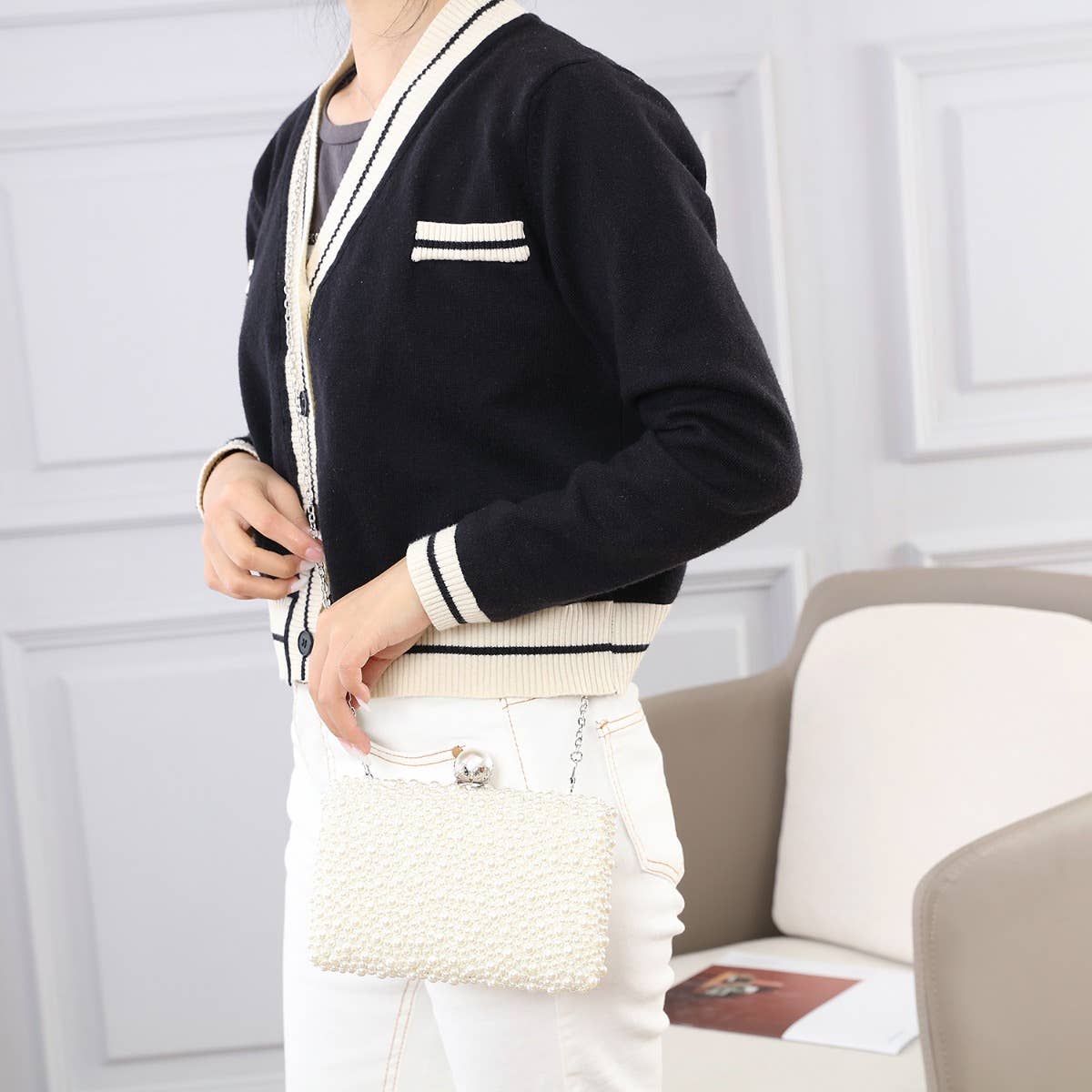 8177 Ivory pearl box design clutch bag The Best Tailoring Alteration Services in Barrie
